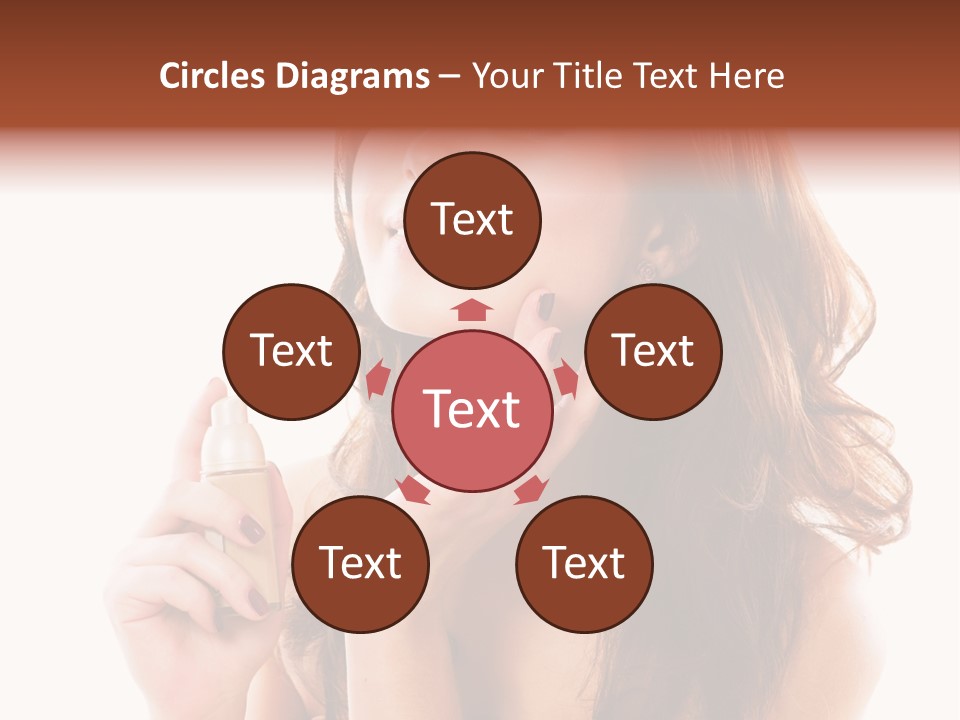 A Beautiful Woman Holding A Bottle Of Perfume PowerPoint Template