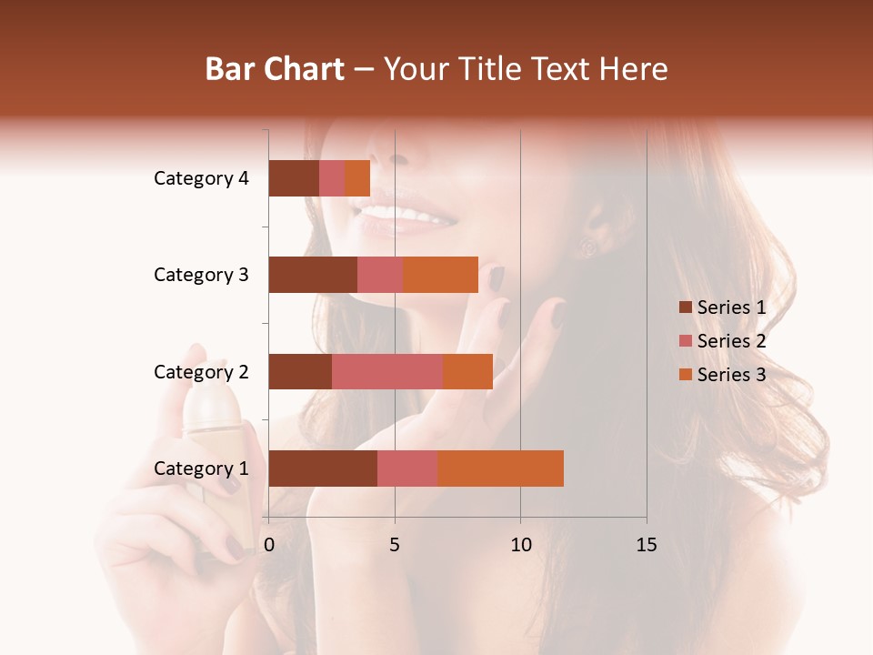 A Beautiful Woman Holding A Bottle Of Perfume PowerPoint Template