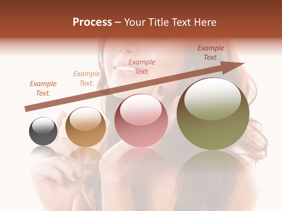 A Beautiful Woman Holding A Bottle Of Perfume PowerPoint Template