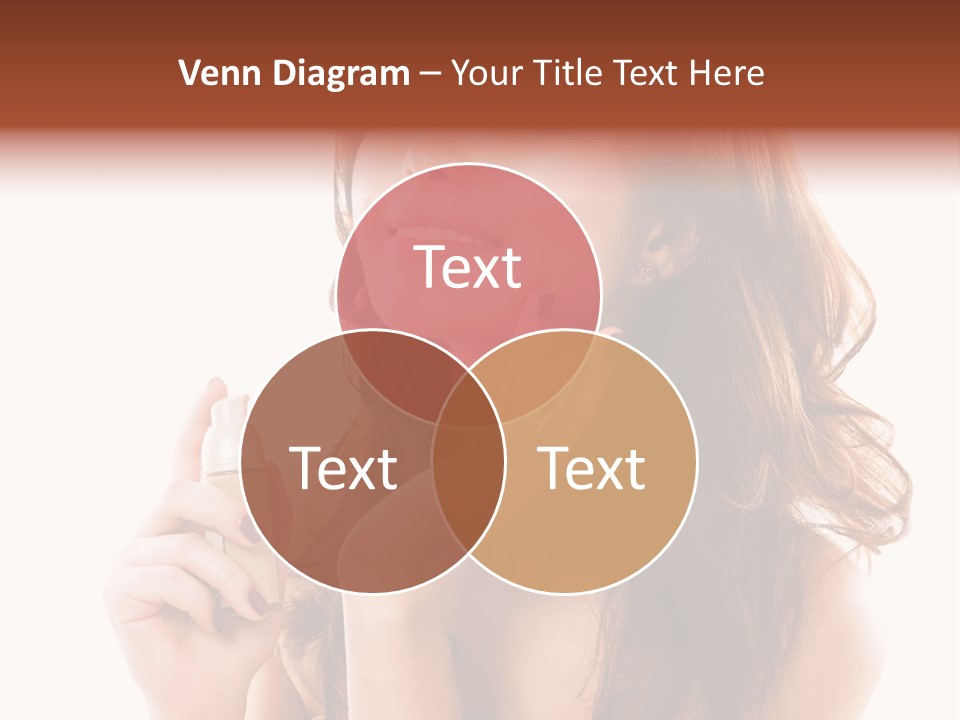 A Beautiful Woman Holding A Bottle Of Perfume PowerPoint Template