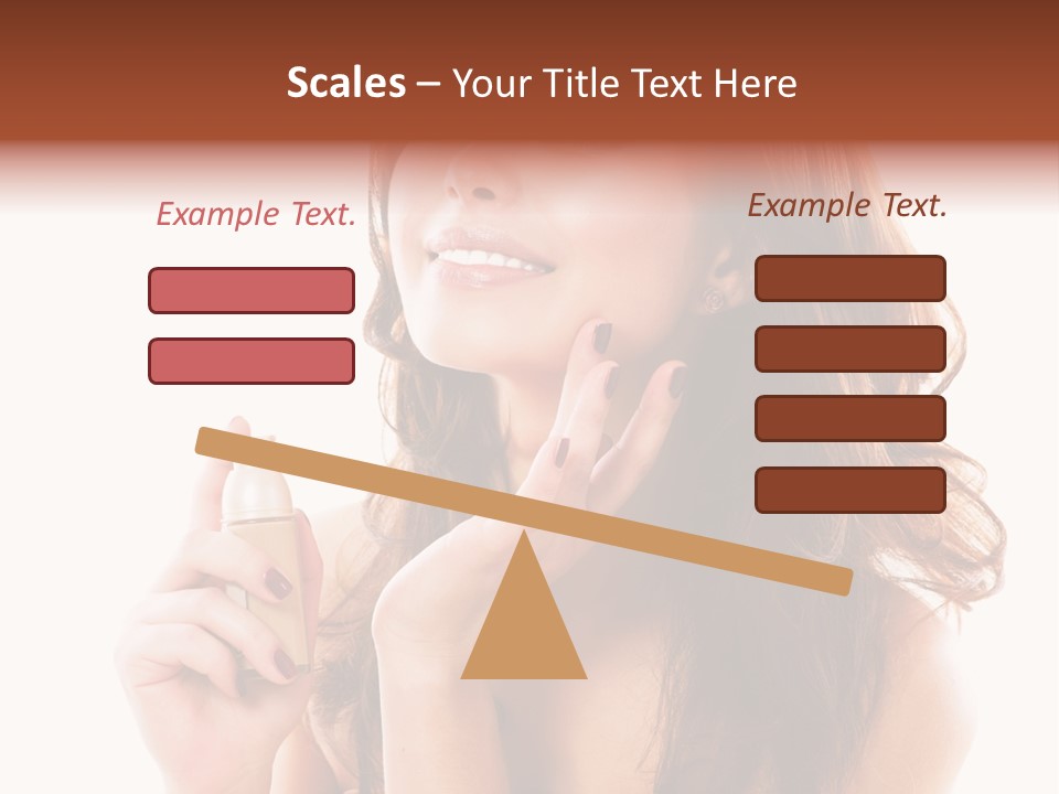 A Beautiful Woman Holding A Bottle Of Perfume PowerPoint Template