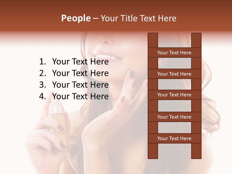 A Beautiful Woman Holding A Bottle Of Perfume PowerPoint Template