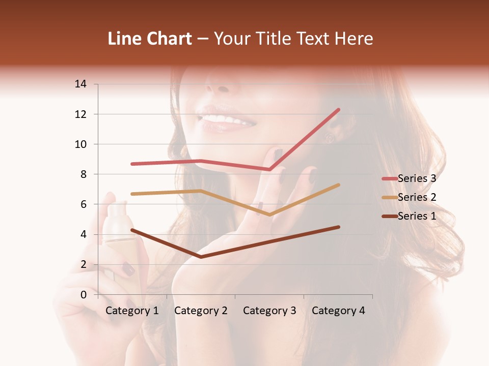 A Beautiful Woman Holding A Bottle Of Perfume PowerPoint Template