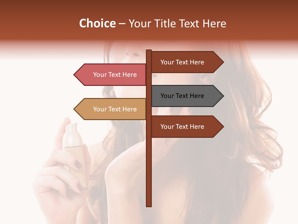 A Beautiful Woman Holding A Bottle Of Perfume PowerPoint Template