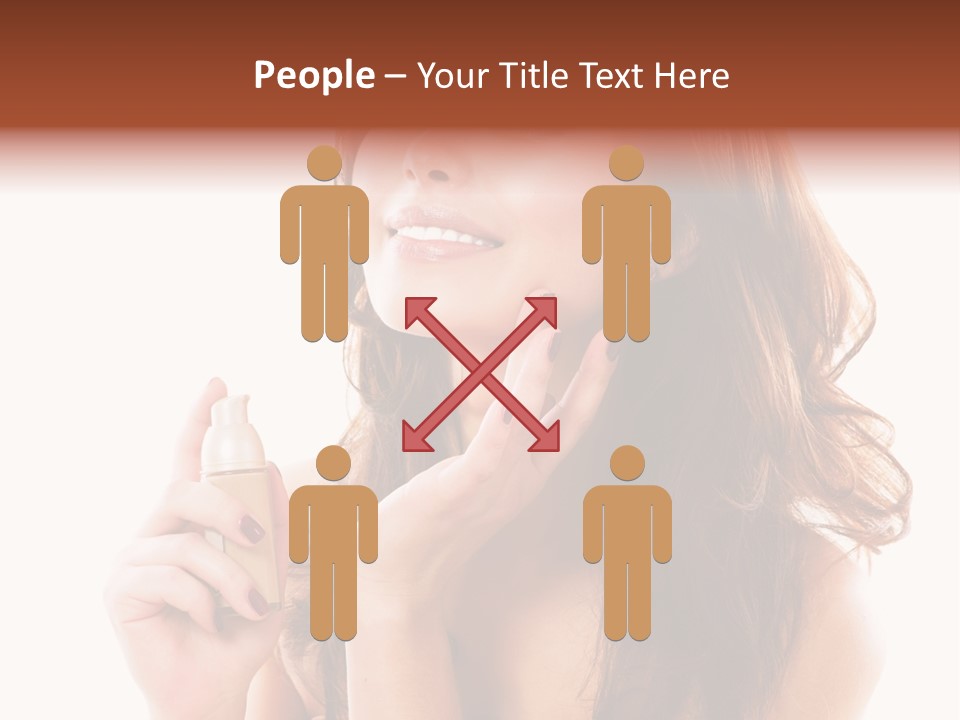 A Beautiful Woman Holding A Bottle Of Perfume PowerPoint Template