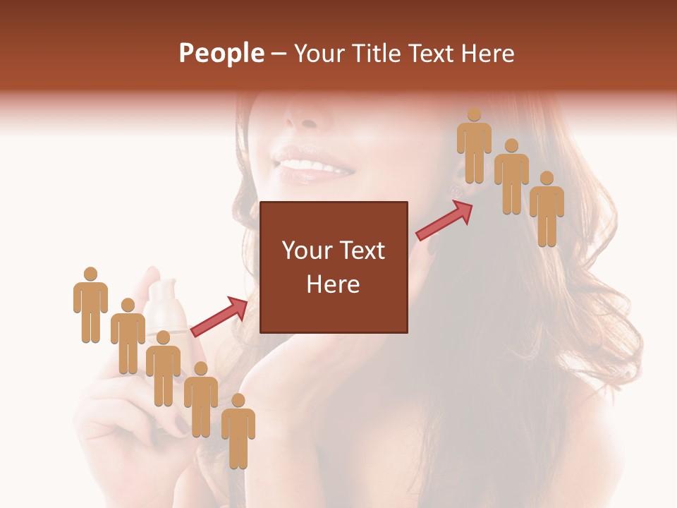 A Beautiful Woman Holding A Bottle Of Perfume PowerPoint Template