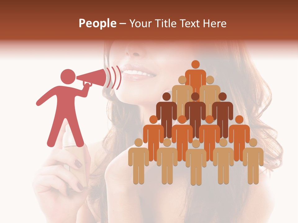 A Beautiful Woman Holding A Bottle Of Perfume PowerPoint Template