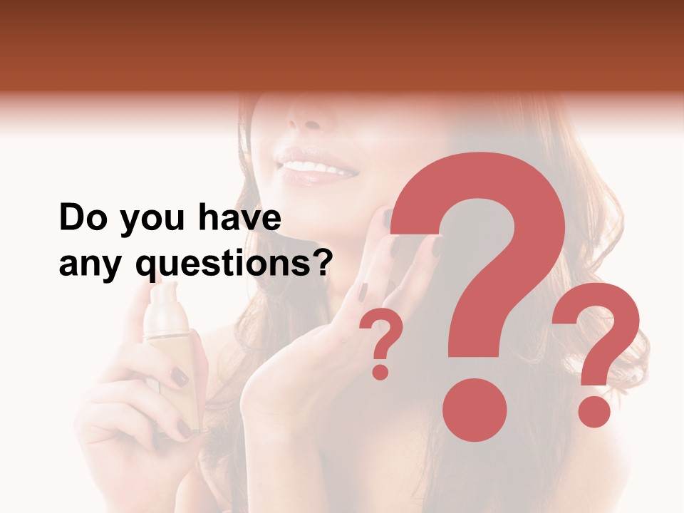 A Beautiful Woman Holding A Bottle Of Perfume PowerPoint Template