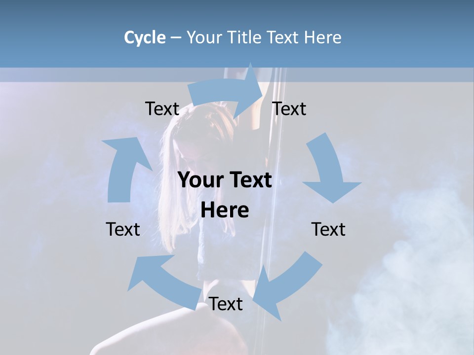 A Woman In A Pole Dancing Pose On A Stage PowerPoint Template