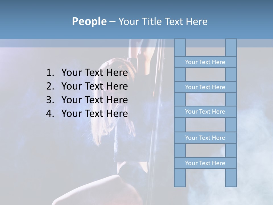 A Woman In A Pole Dancing Pose On A Stage PowerPoint Template