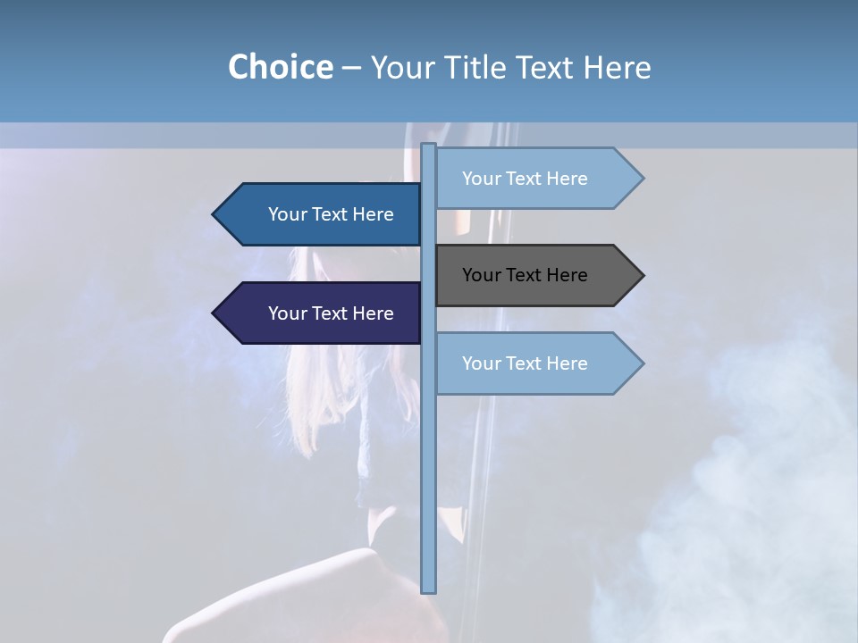 A Woman In A Pole Dancing Pose On A Stage PowerPoint Template