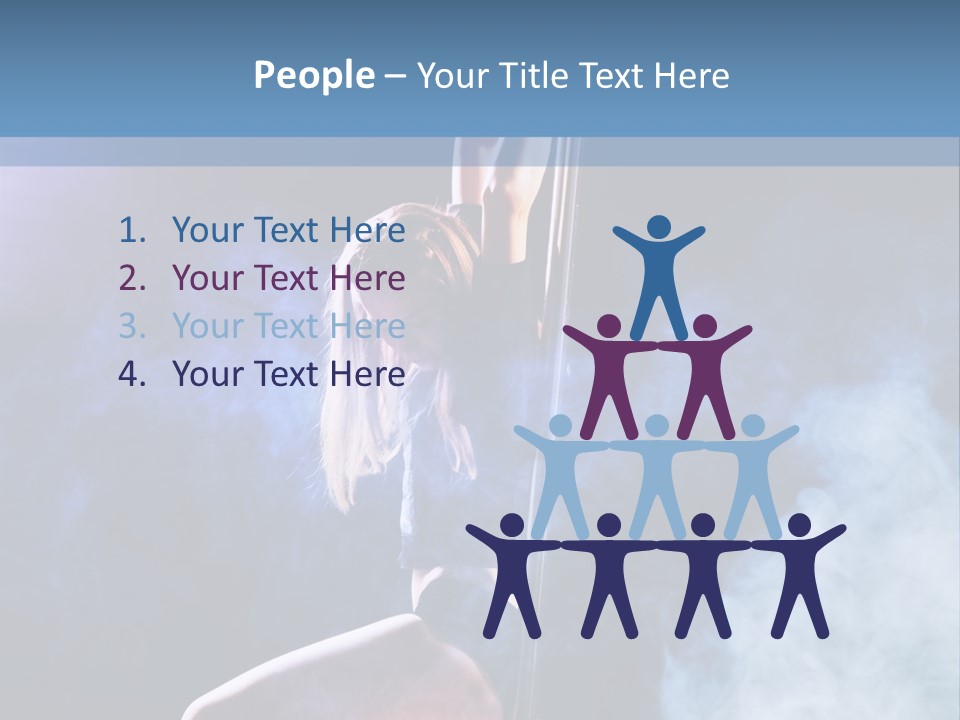 A Woman In A Pole Dancing Pose On A Stage PowerPoint Template