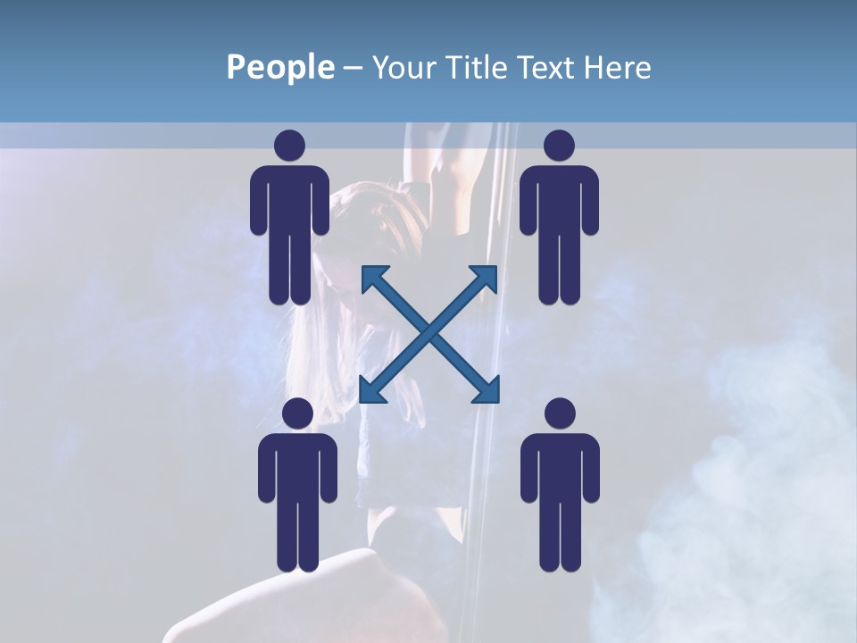 A Woman In A Pole Dancing Pose On A Stage PowerPoint Template