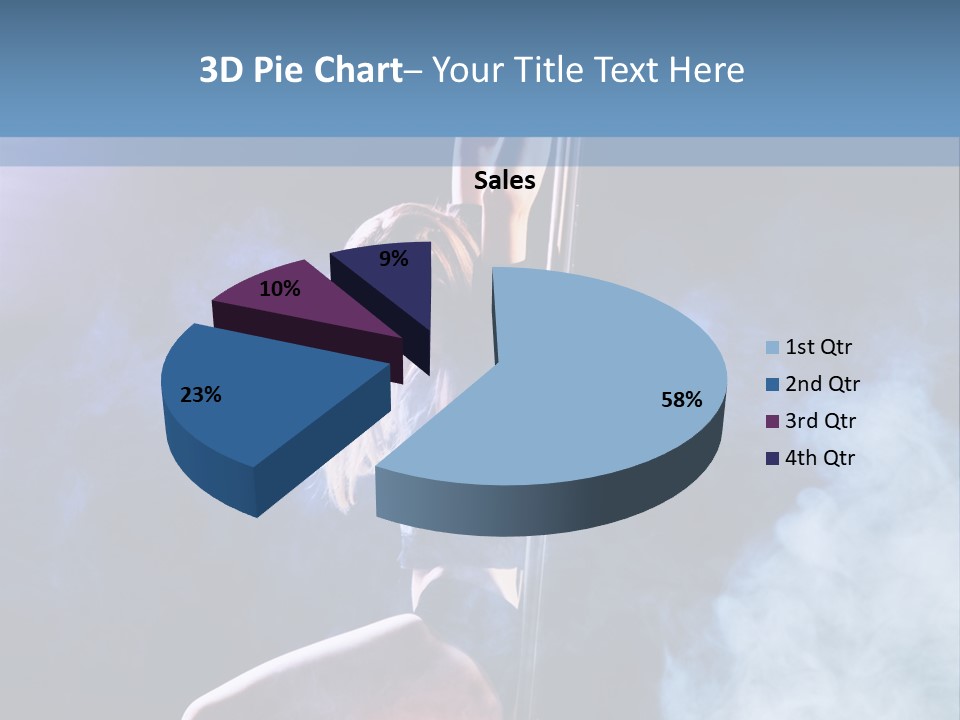 A Woman In A Pole Dancing Pose On A Stage PowerPoint Template