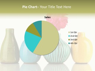 A Group Of Vases With A Pink Flower In Them PowerPoint Template