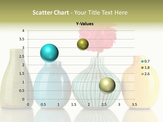 A Group Of Vases With A Pink Flower In Them PowerPoint Template