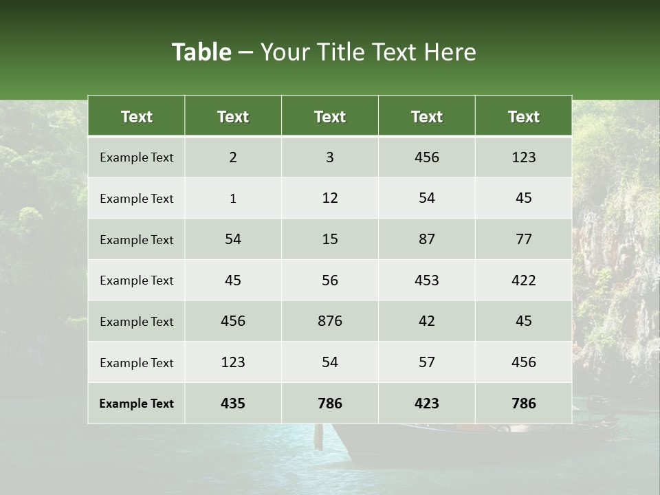 A Boat Floating On Top Of A Lake Next To A Mountain PowerPoint Template