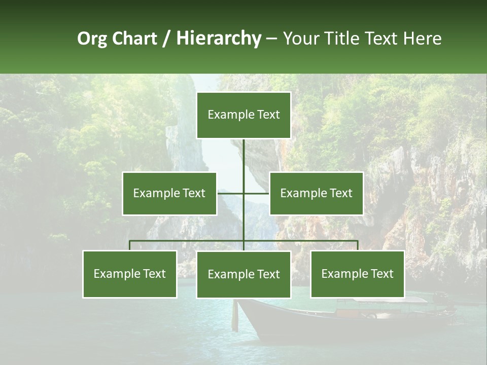 A Boat Floating On Top Of A Lake Next To A Mountain PowerPoint Template