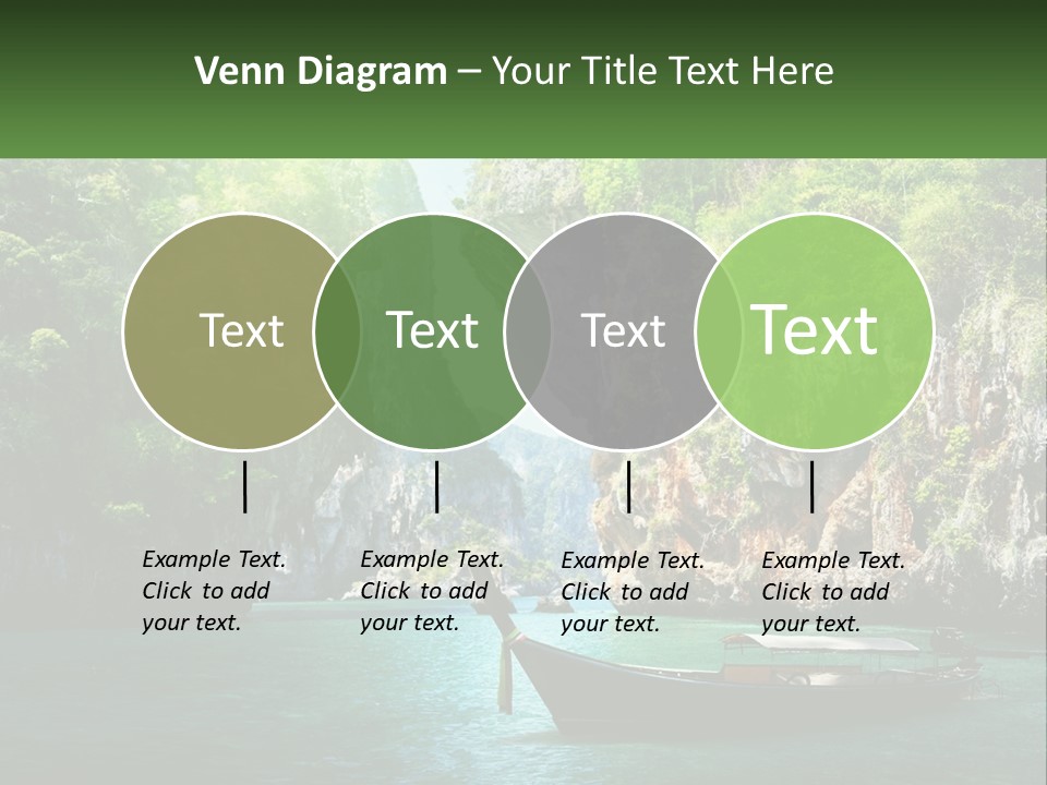 A Boat Floating On Top Of A Lake Next To A Mountain PowerPoint Template