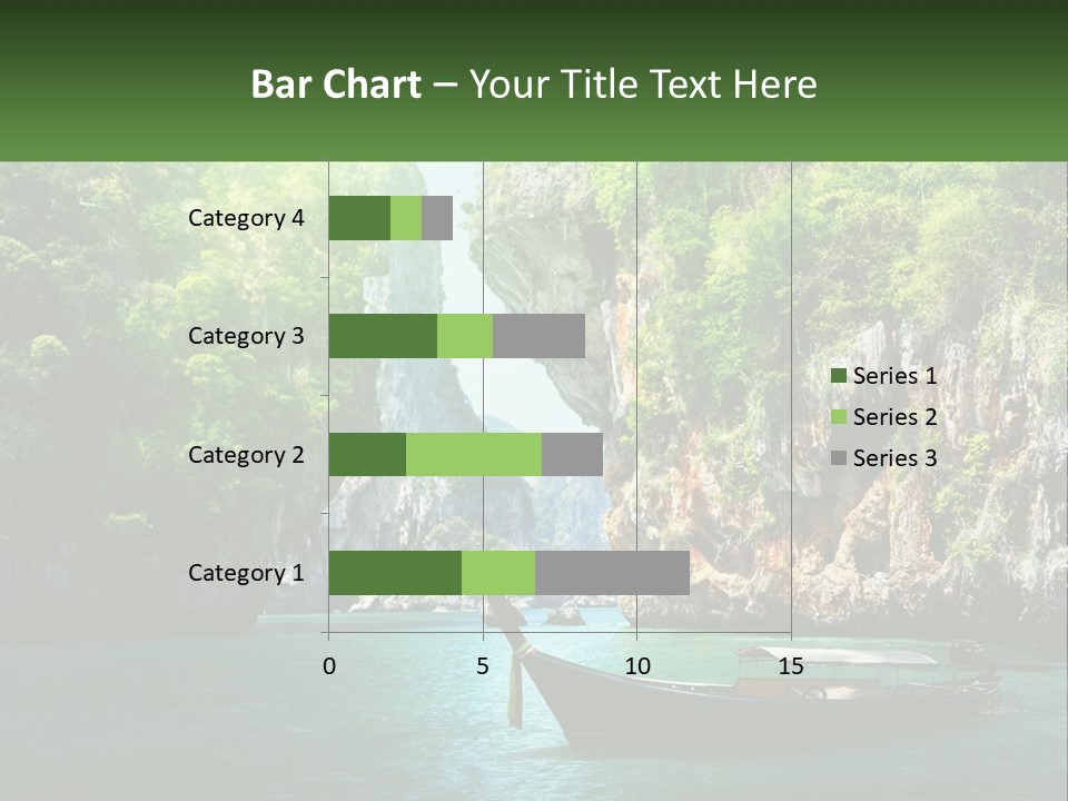 A Boat Floating On Top Of A Lake Next To A Mountain PowerPoint Template