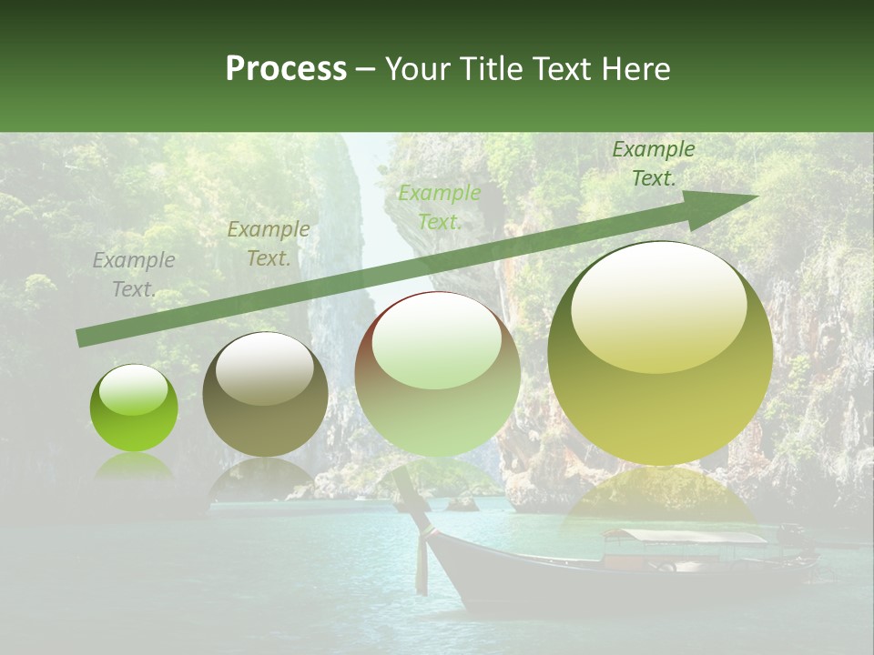 A Boat Floating On Top Of A Lake Next To A Mountain PowerPoint Template