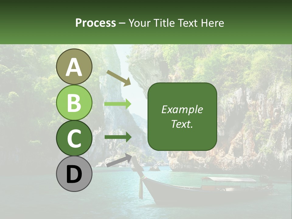 A Boat Floating On Top Of A Lake Next To A Mountain PowerPoint Template