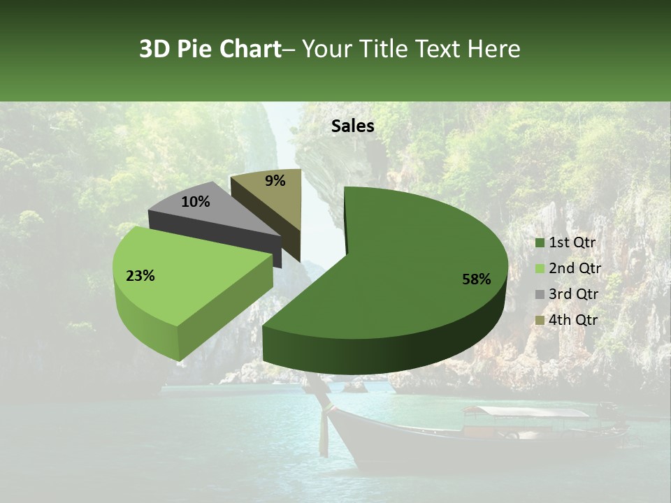 A Boat Floating On Top Of A Lake Next To A Mountain PowerPoint Template