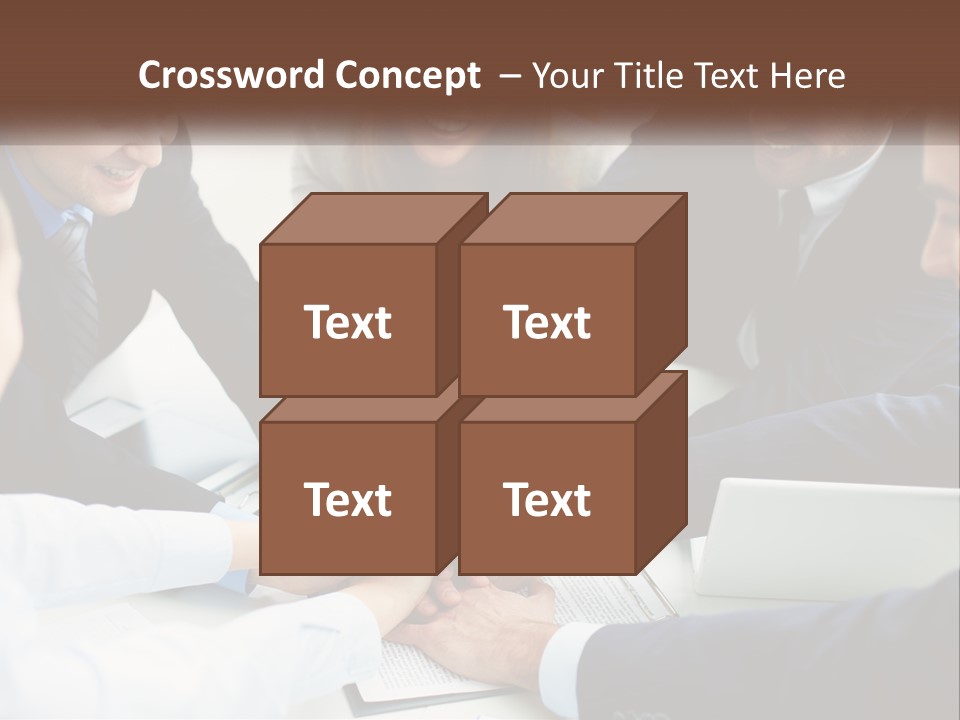 A Group Of Business People Putting Their Hands Together PowerPoint Template