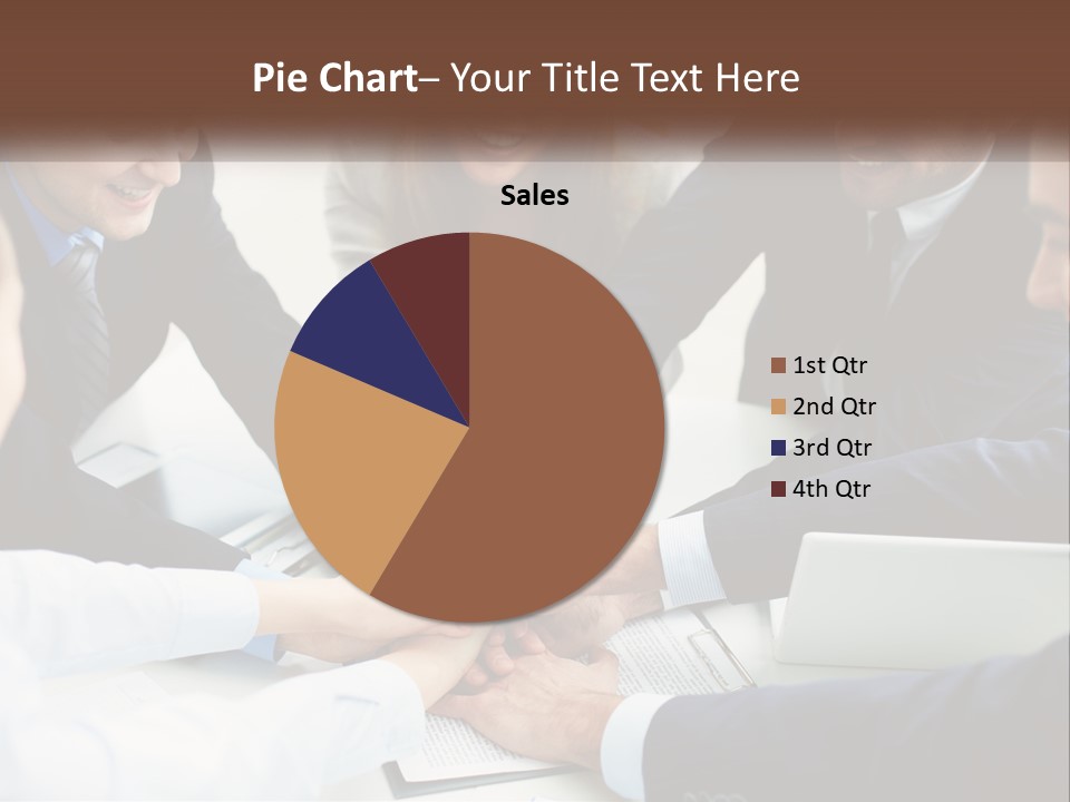 A Group Of Business People Putting Their Hands Together PowerPoint Template