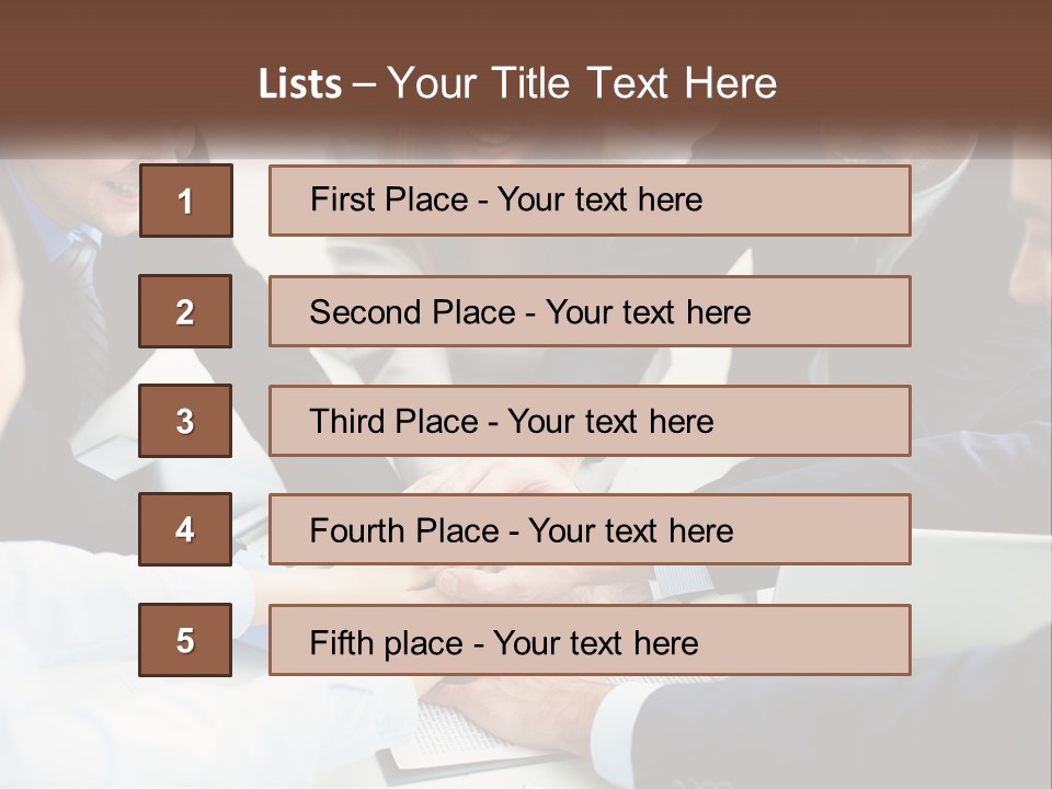 A Group Of Business People Putting Their Hands Together PowerPoint Template