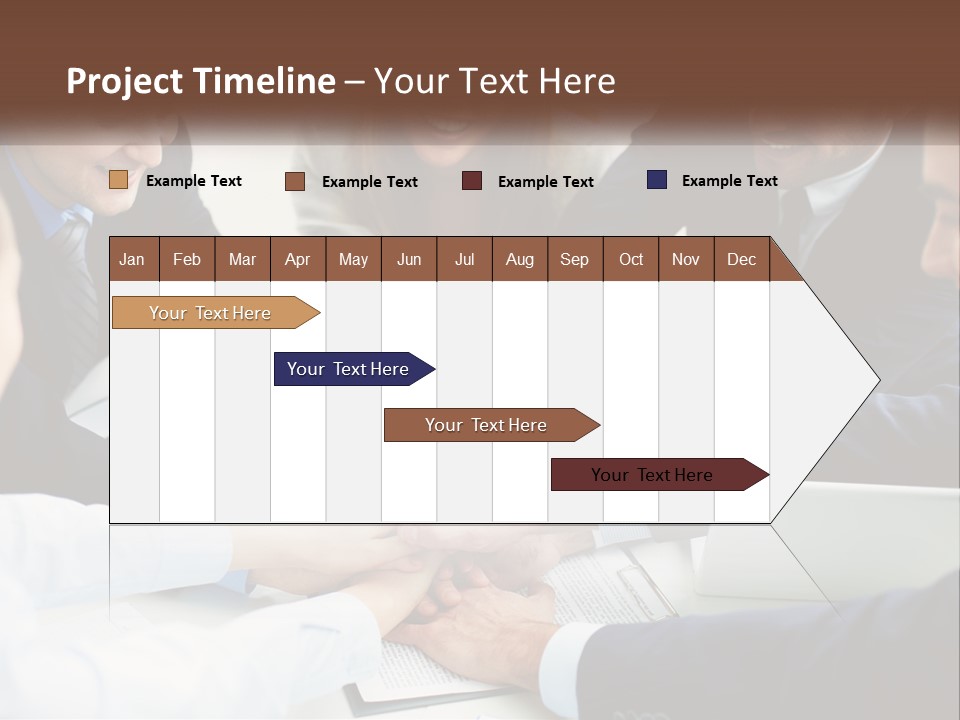 A Group Of Business People Putting Their Hands Together PowerPoint Template