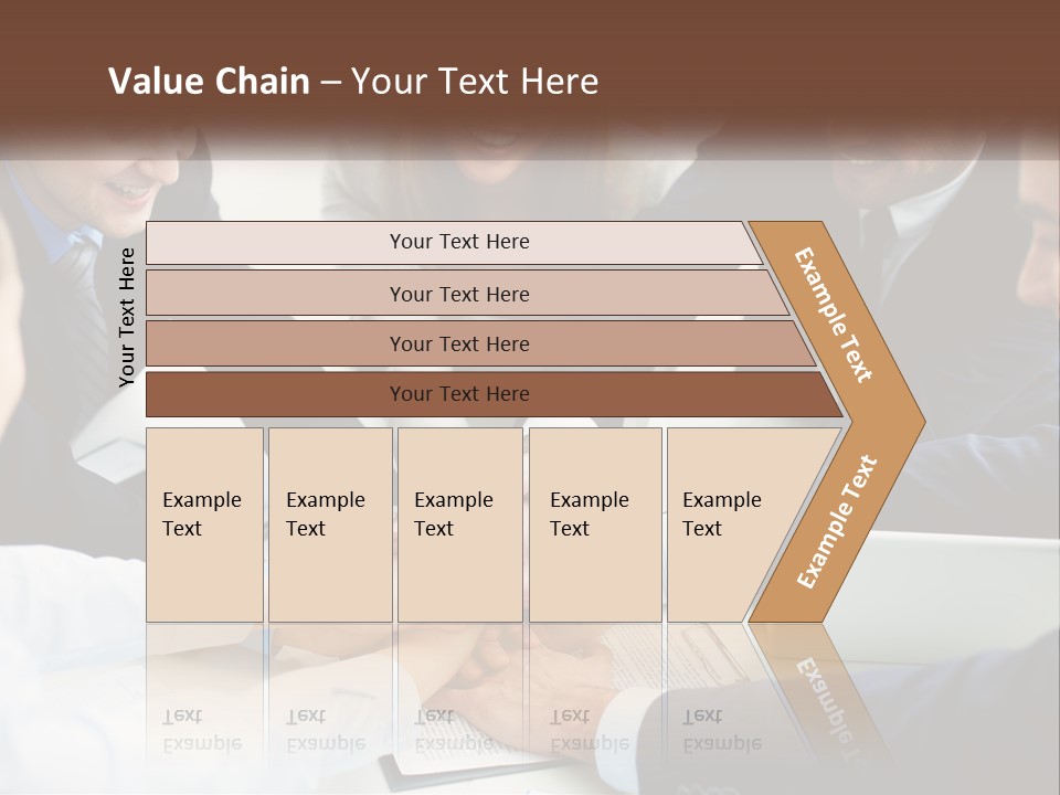 A Group Of Business People Putting Their Hands Together PowerPoint Template