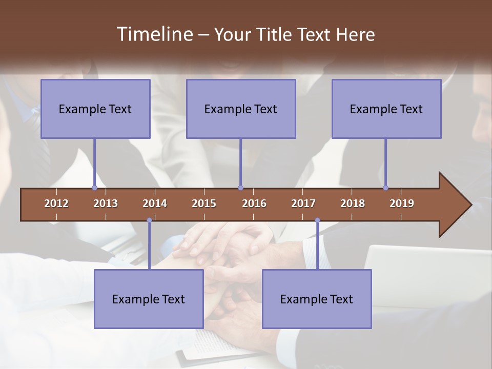 A Group Of Business People Putting Their Hands Together PowerPoint Template