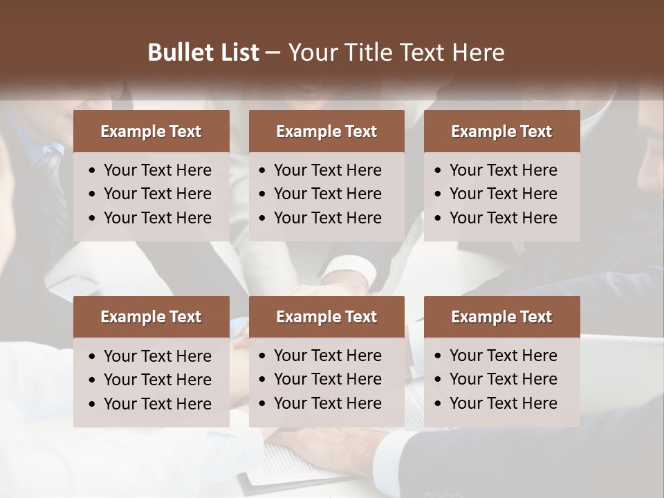 A Group Of Business People Putting Their Hands Together PowerPoint Template