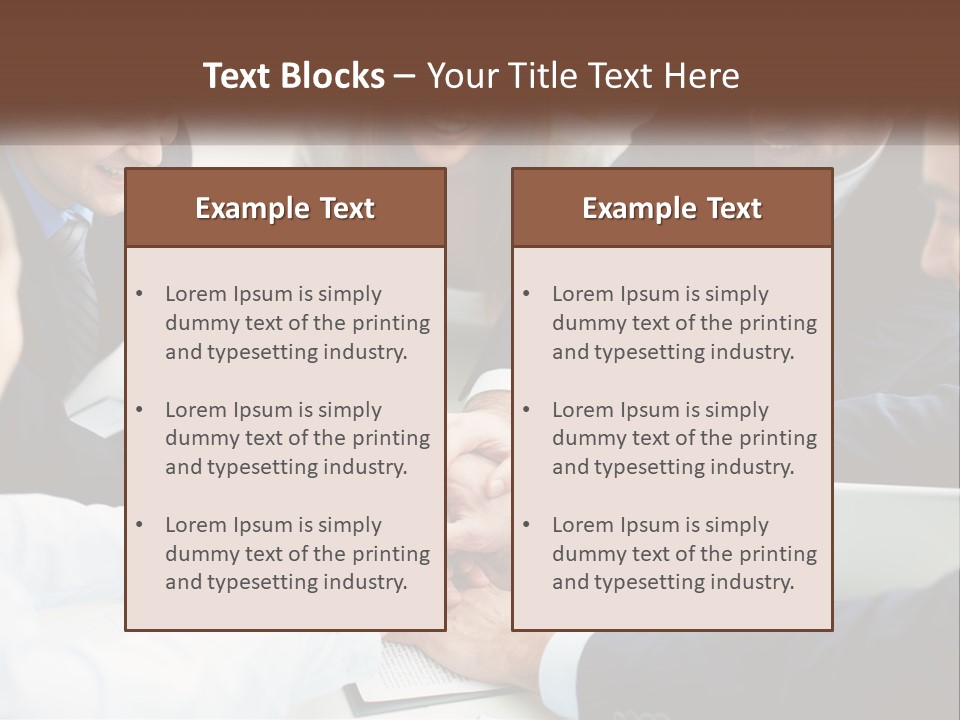 A Group Of Business People Putting Their Hands Together PowerPoint Template