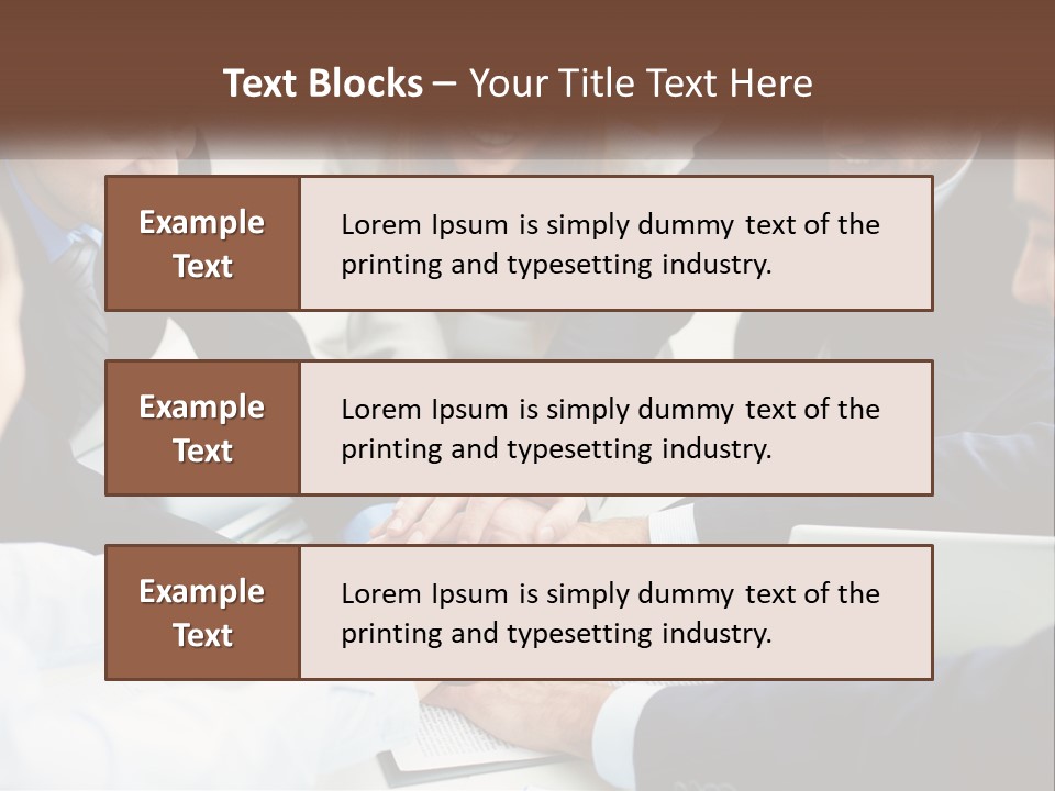 A Group Of Business People Putting Their Hands Together PowerPoint Template