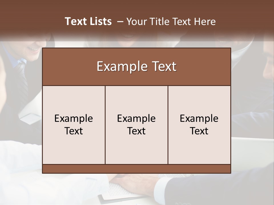 A Group Of Business People Putting Their Hands Together PowerPoint Template