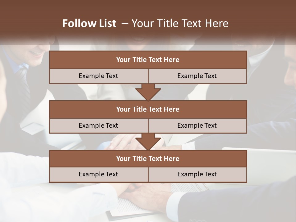 A Group Of Business People Putting Their Hands Together PowerPoint Template