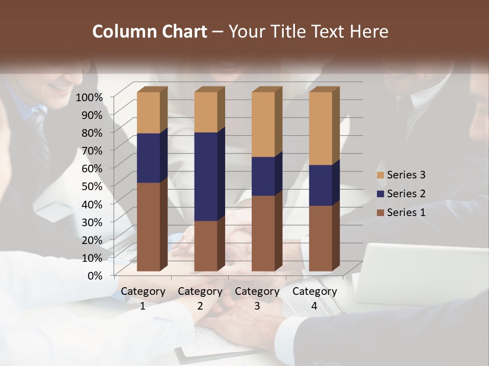 A Group Of Business People Putting Their Hands Together PowerPoint Template
