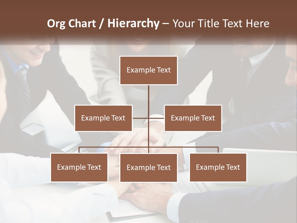 A Group Of Business People Putting Their Hands Together PowerPoint Template
