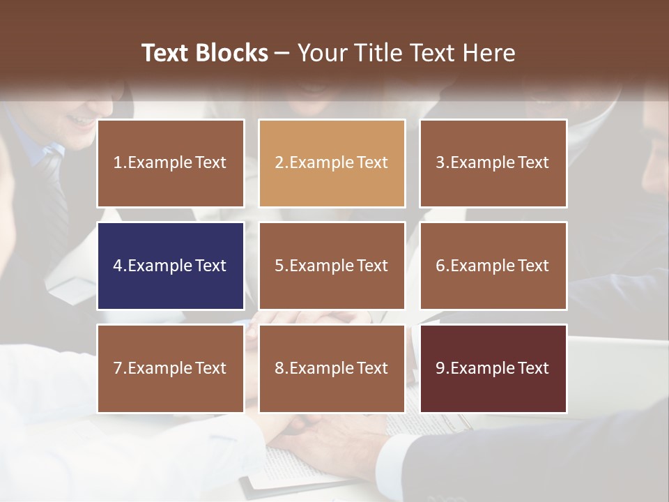 A Group Of Business People Putting Their Hands Together PowerPoint Template