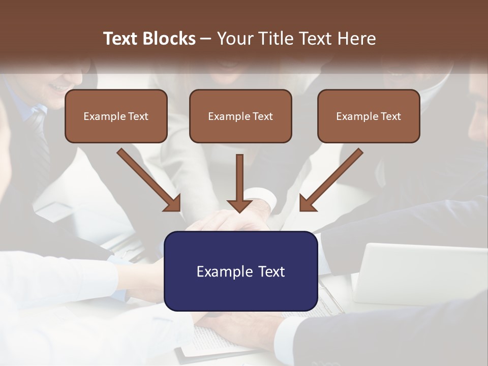 A Group Of Business People Putting Their Hands Together PowerPoint Template