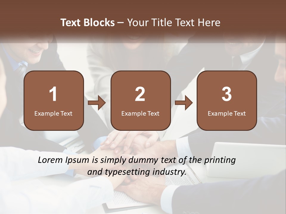 A Group Of Business People Putting Their Hands Together PowerPoint Template