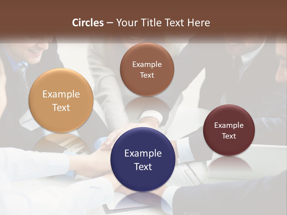 A Group Of Business People Putting Their Hands Together PowerPoint Template