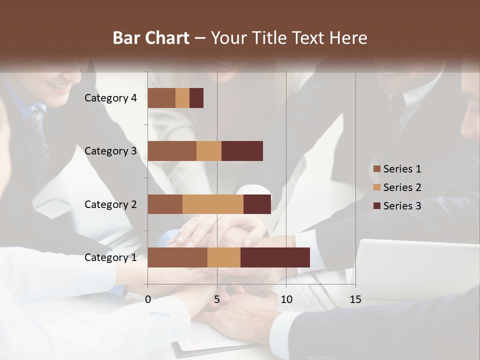 A Group Of Business People Putting Their Hands Together PowerPoint Template
