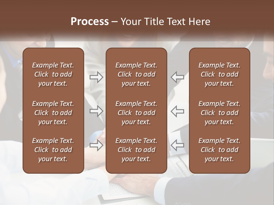 A Group Of Business People Putting Their Hands Together PowerPoint Template