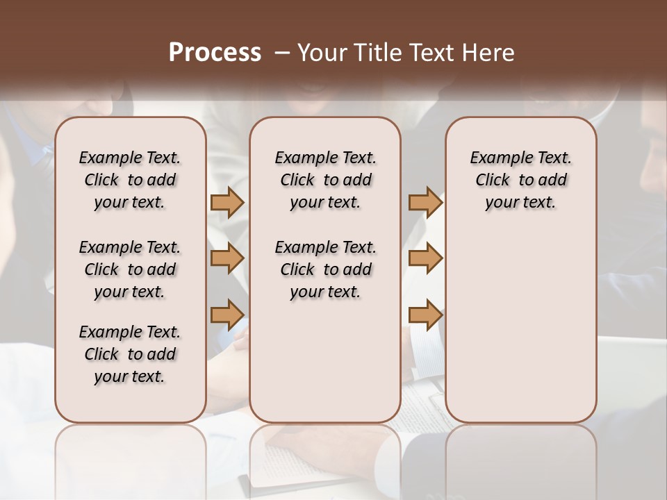 A Group Of Business People Putting Their Hands Together PowerPoint Template