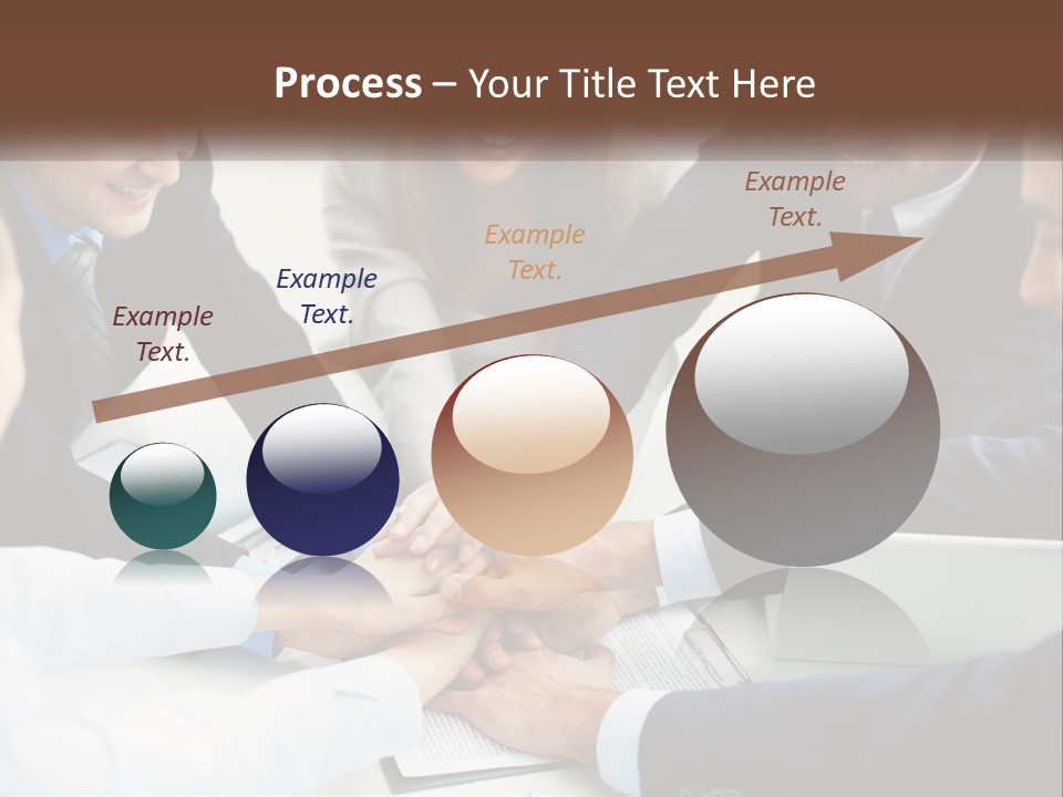 A Group Of Business People Putting Their Hands Together PowerPoint Template