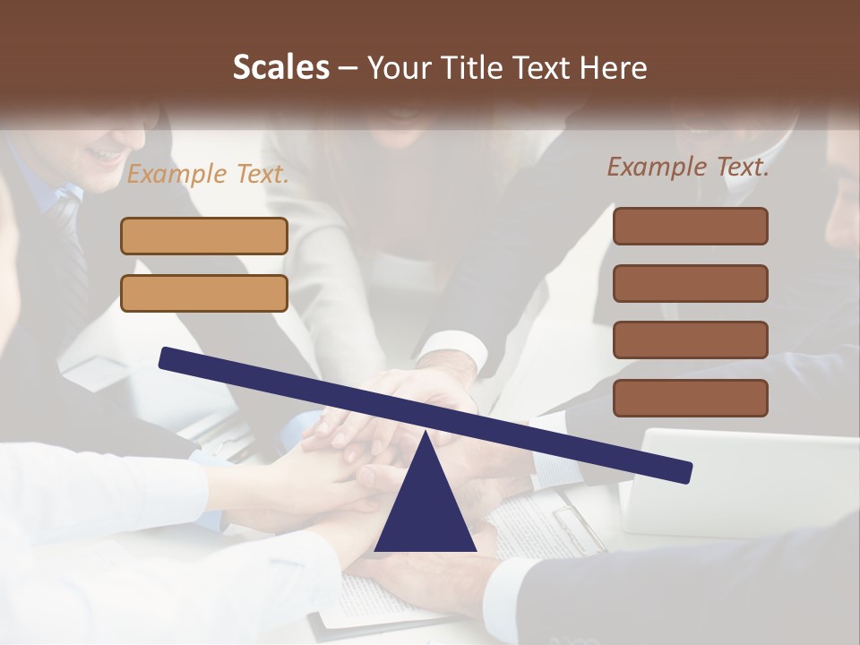 A Group Of Business People Putting Their Hands Together PowerPoint Template