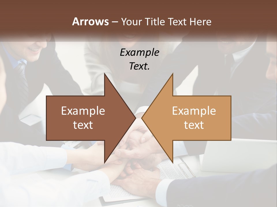 A Group Of Business People Putting Their Hands Together PowerPoint Template